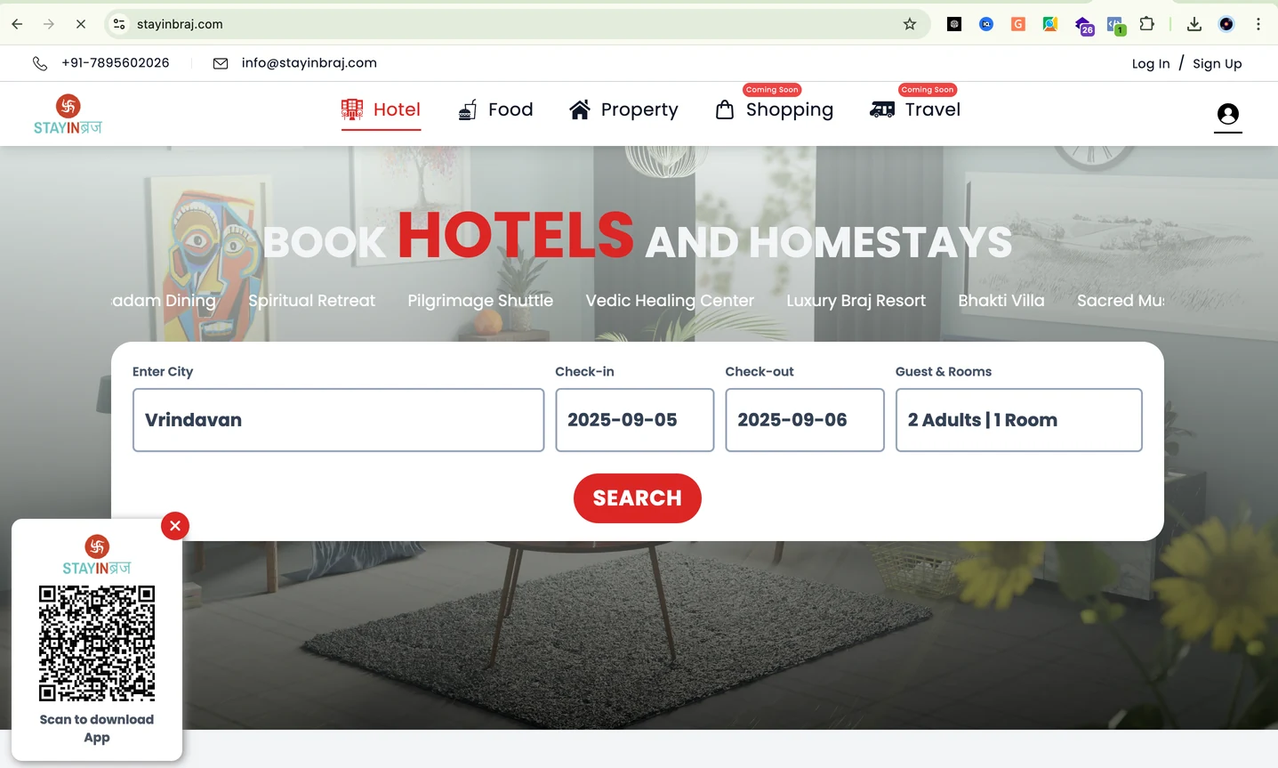 Hospitality website project